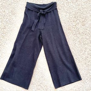 Saks Fifth Avenue Dark Gray Wide-Leg Capris